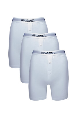 Anıt 1114 Likralı Uzun Paça 3'Lü Boxer Beyaz