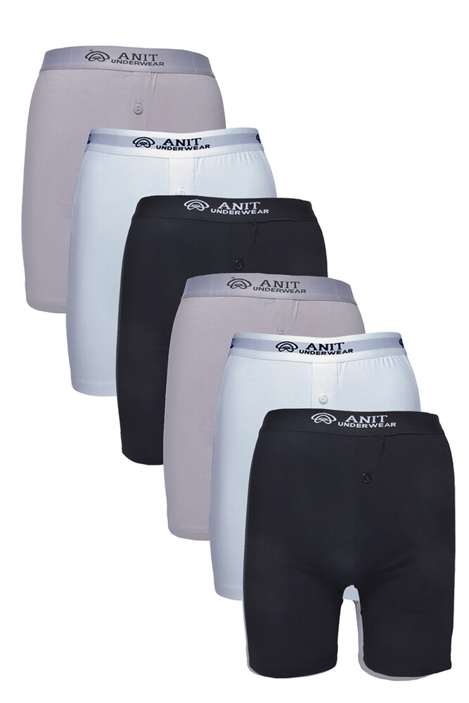Anıt 1114 Likralı Uzun Paça 6′lıboxer Siyah-Gri-Beyaz - 1