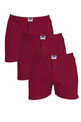 Berrak 1099 3'Lü  Erkek Boxer Bordo