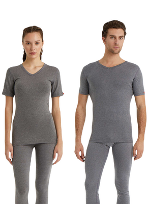 Blackspade - Blackspade 1263 Termal Unisex İçlik - Üst Gri Melanj
