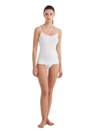Blackspade Kadın İnce Askılı Atlet Comfort Elegance 1365 - Beyaz - 1