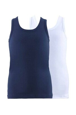 Blackspade Erkek Çocuk Atlet 2'li Paket 9396 - Beyaz-Lacivert