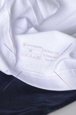 Blackspade Erkek Çocuk Atlet 2'li Paket 9397 - Beyaz Lacivert - 3