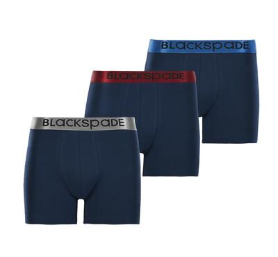 Blackspade Erkek Boxer 3'lü Paket Modern Basics 9470 - Mavi