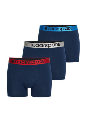 Blackspade Erkek Boxer 3'lü Paket Modern Basics 9471 - Mavi