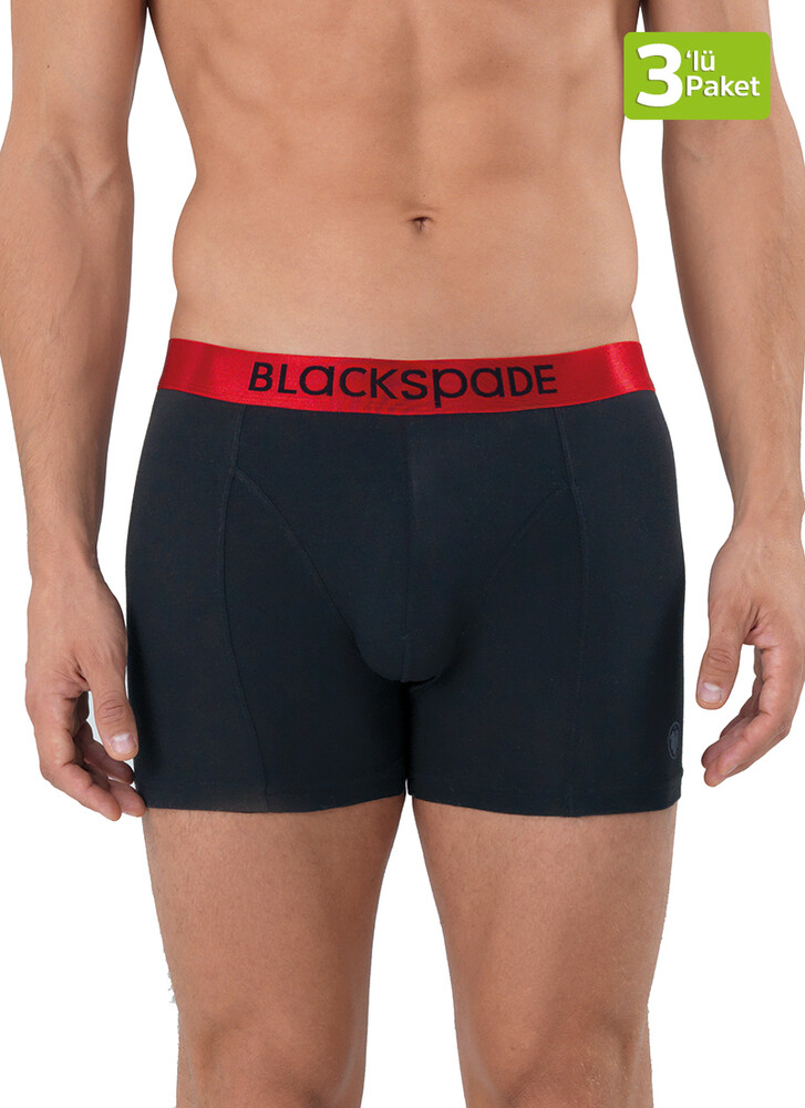Blackspade Erkek Boxer 3'lü Paket Modern Basics 9471 - Siyah - 3