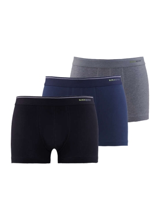 Blackspade Erkek Boxer - Shorty 3'lü Paket Tender Cotton 9670 - Siyah Antra Melanj Antrasit