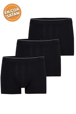 Blackspade Erkek Boxer - Shorty 3&prime;lü Paket Tender Cotton 9670 Siyah