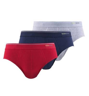 Blackspade Erkek Slip 3'lü Paket Tender Cotton 9672 - Gri_Lacivert_Kirmizi