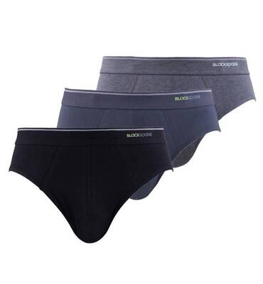 Blackspade Erkek Slip 3&prime;lü Paket Tender Cotton 9672 - Siyah Antrasit Melanj Antrasit