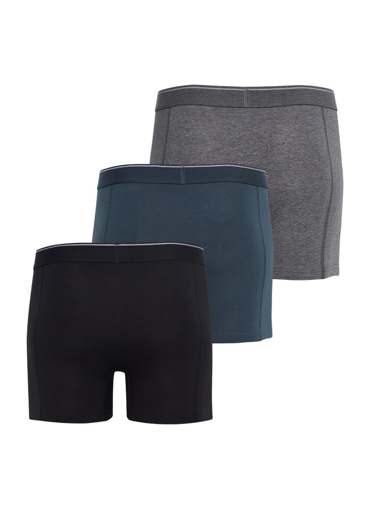Blackspade Erkek Boxer 3'lü Paket Tender Cotton 9673 - Siyah Antrasit Melanj - 2