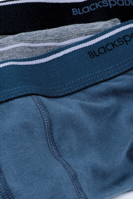 Blackspade Erkek Boxer 3'lü Paket Tender Cotton 9673 - Siyah Antrasit Melanj - 3