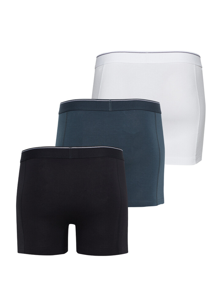 Blackspade Erkek Boxer 3'lü Paket Tender Cotton 9673 - Beyaz Siyah Antrasit - 2