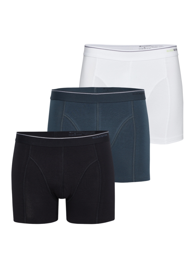 Blackspade Erkek Boxer 3'lü Paket Tender Cotton 9673 - Beyaz Siyah Antrasit - 1