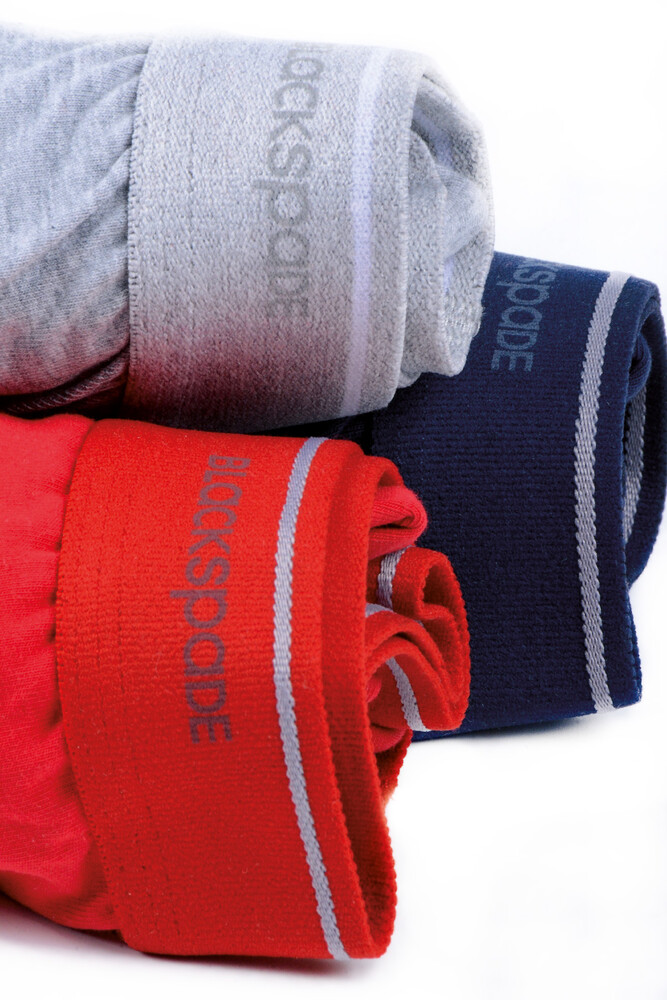 Blackspade Erkek Boxer 3'lü Paket Tender Cotton 9673 - Gri_Lacivert_Kirmizi - 2