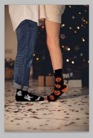 Çekmece 2li Hallowen Unisex Çorap Siyah-Beyaz-Turuncu - 2
