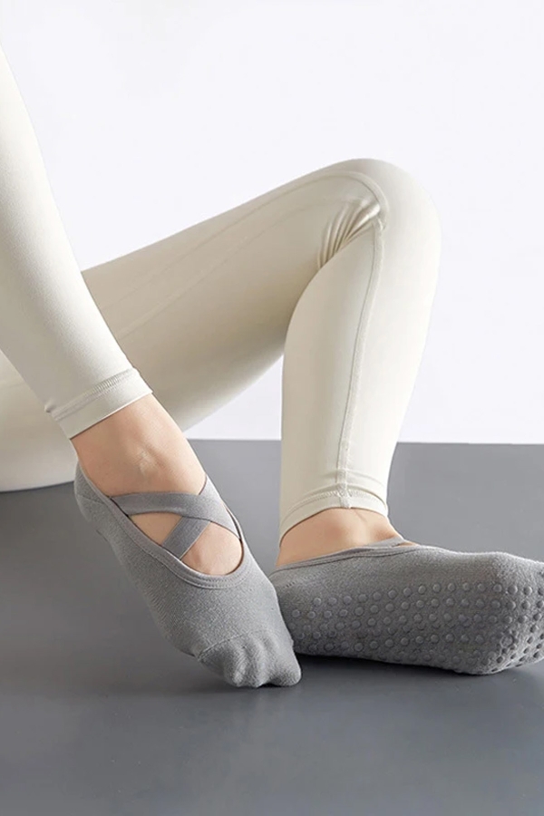 Çekmece 3&prime;Lü Kadın  Pilates Çorap Beyaz Gri Siyah - 2