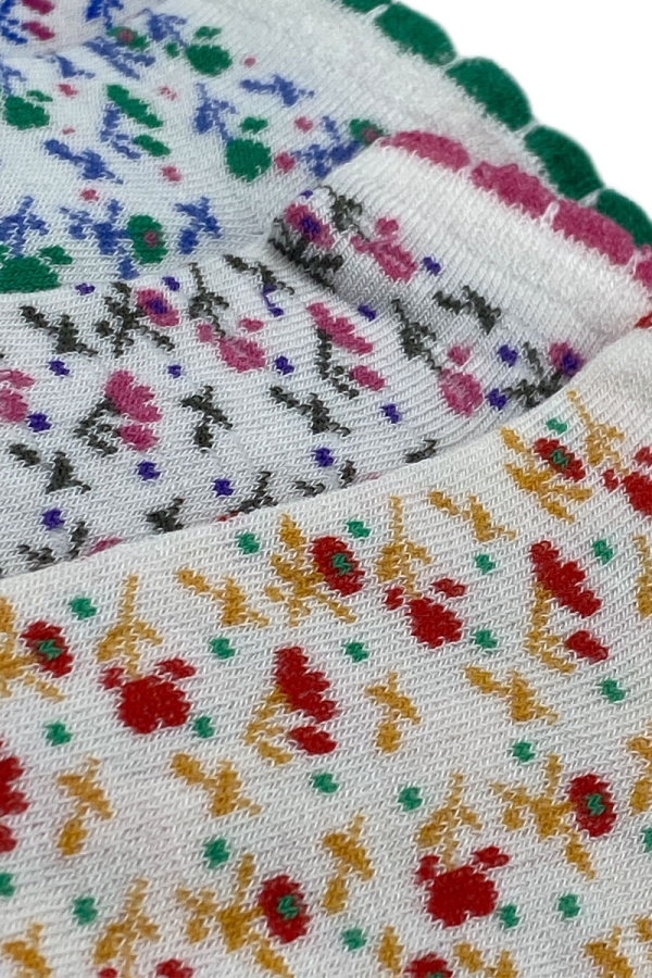 Çekmece 4&prime;Lü Soft Cotton Çiçek Desenli Unisex Patik - 3