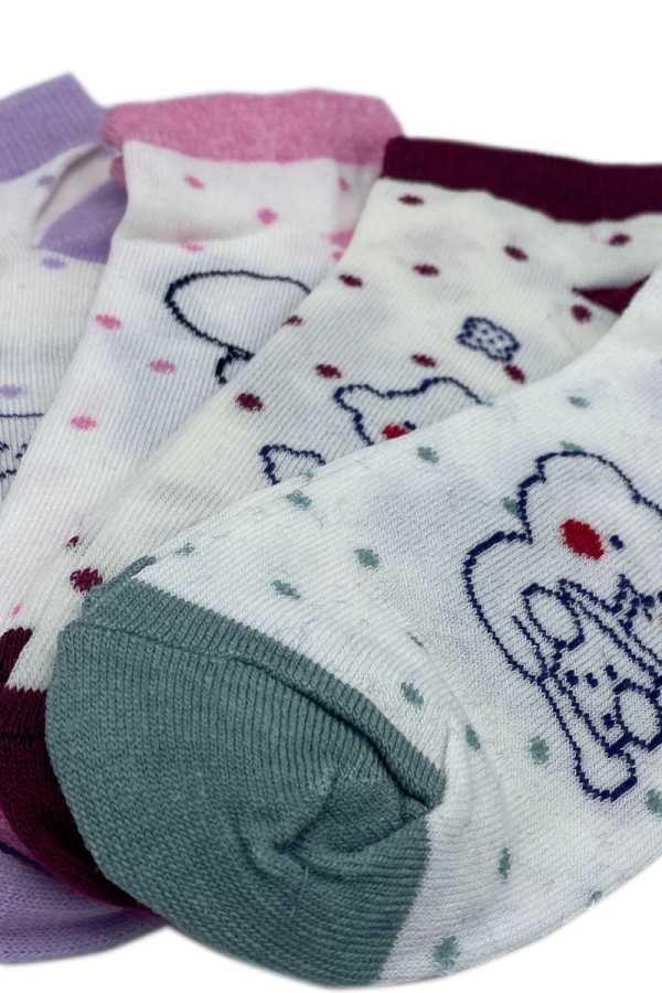 Çekmece 4′Lü Soft Cotton Desenli Unisex Patik - 2