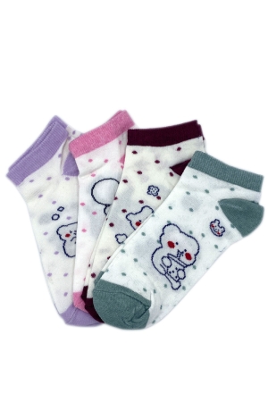 Çekmece 4&prime;Lü Soft Cotton Desenli Unisex Patik 