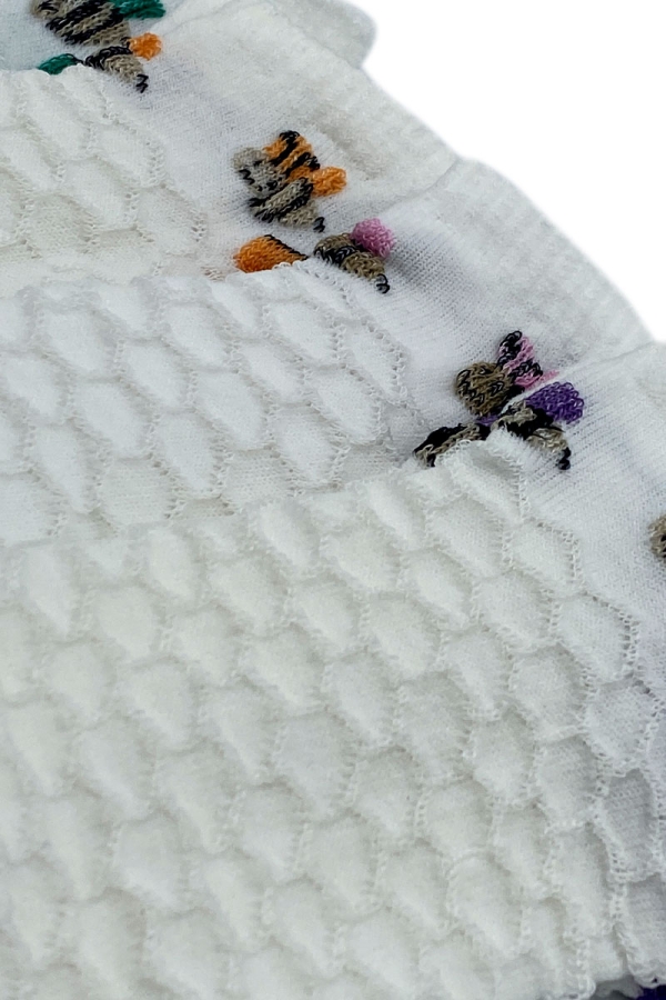 Çekmece 4&prime;Lü Soft Cotton Arı - Petek Desenli Unisex Patik - 3