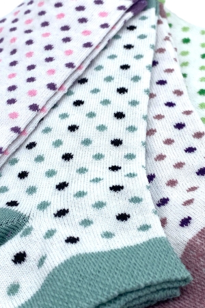 Çekmece 4′Lü Soft Cotton Nokta Desenli Unisex Patik - 2