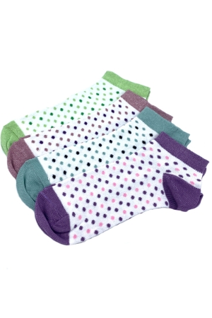 Çekmece 4&prime;Lü Soft Cotton Nokta Desenli Unisex Patik 