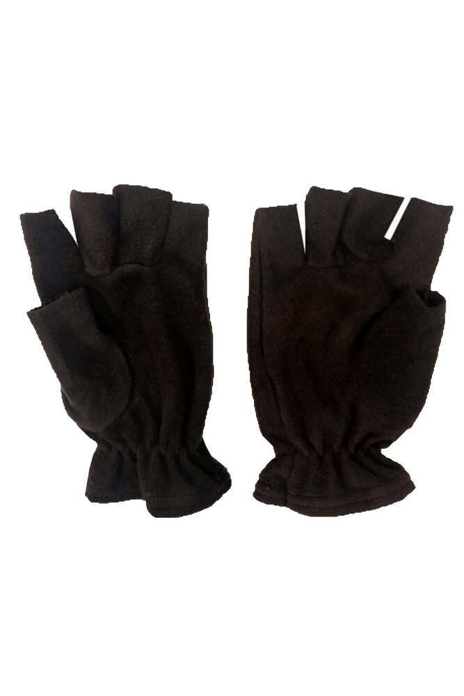 Çekmece 6 Parça Polar Boyunluk Kesik Eldiven Kar Maskesi ve Çorap Set Siyah - 4