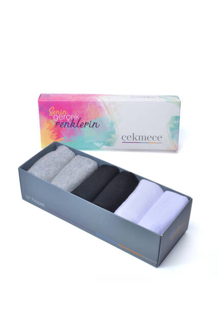 Çekmece 6'lı Unisex  Basic Patik Çok Renkli - 1