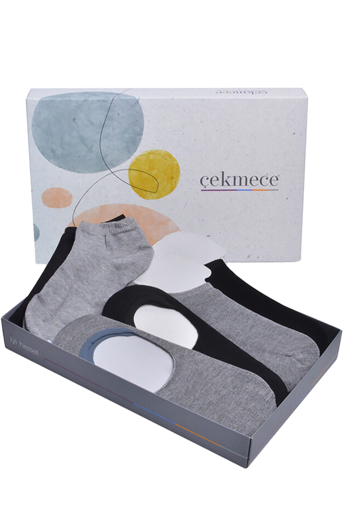 Çekmece - Çekmece 6′lı Erkek Karışık Bambu Çorap Set Çok Renkli