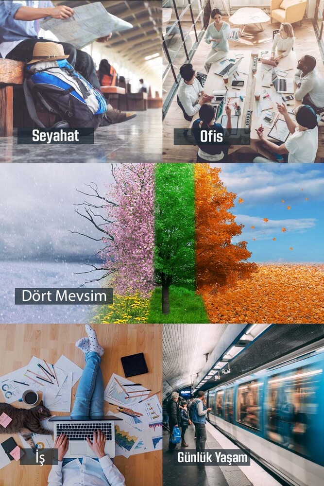 Çekmece 6′lı Kadın Karısık Çorap Set Siyah-Beyaz - 5