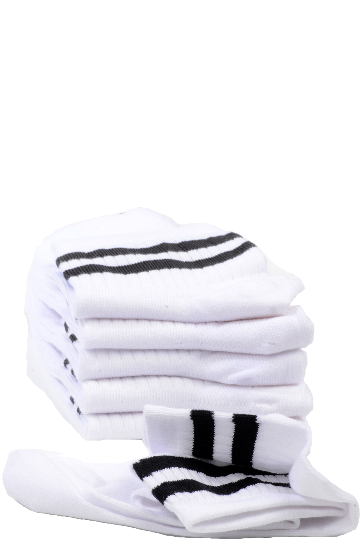 Çekmece 6'lı Unisex Çemberli Kısa Konç Soket Beyaz-Siyah Çizgili - 3