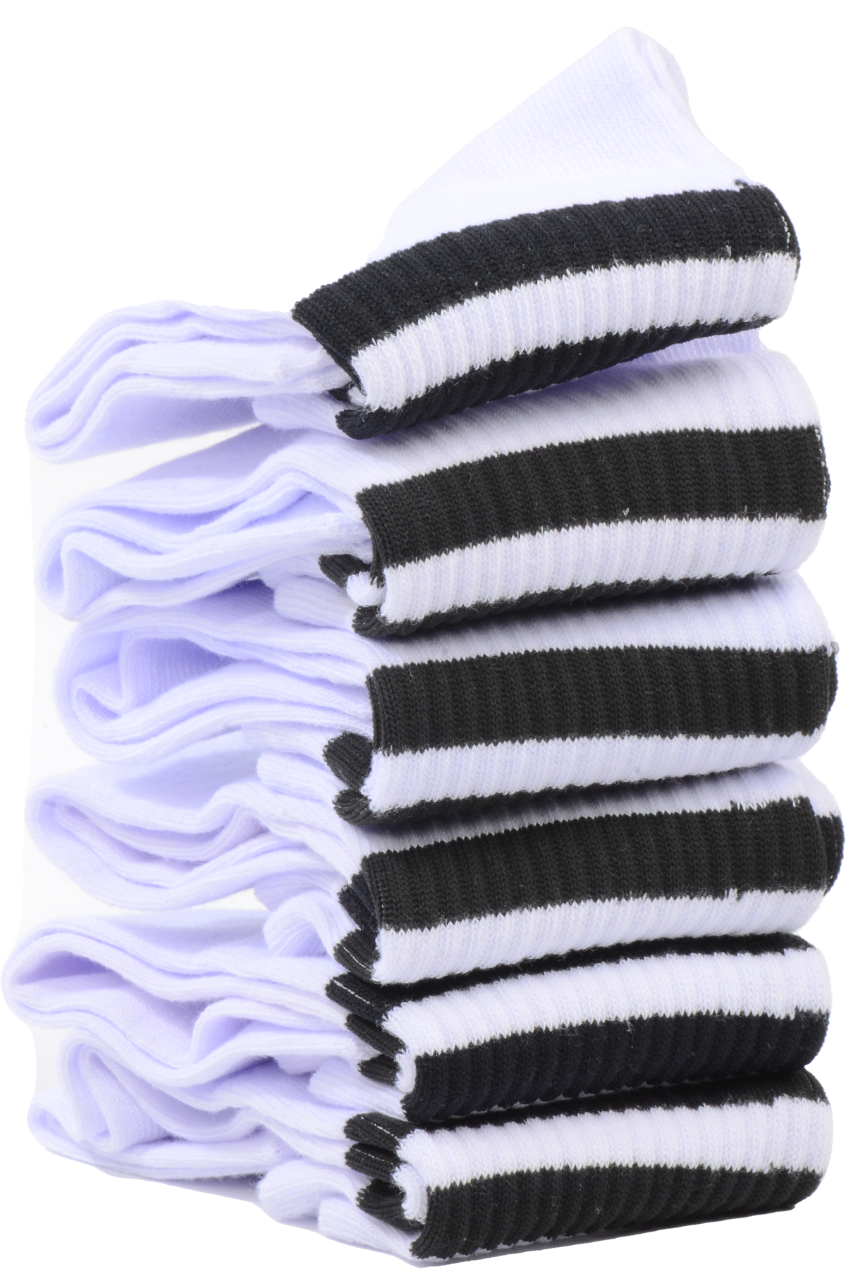 Çekmece 6'lı Unisex Kısa Konç Soket Beyaz-Siyah Çizgili - 3