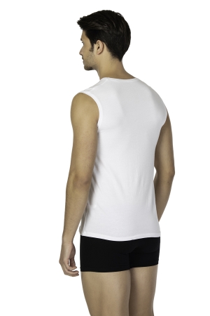 DS Damat DS0250 Comfort V Yaka Kolsuz T-shirt Beyaz - 2