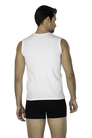 DS Damat DS0250 Comfort V Yaka Kolsuz T-shirt Beyaz - 3