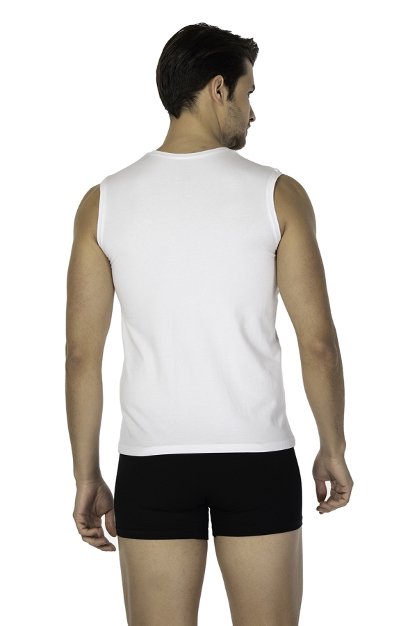 DS Damat DS0250 Comfort V Yaka Kolsuz T-shirt Beyaz - 3