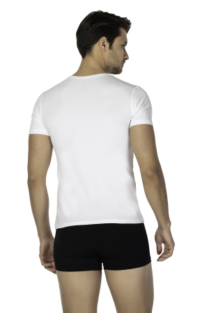 DS Damat DS0400 Comfort Bisiklet Yaka T-shirt Beyaz - 3