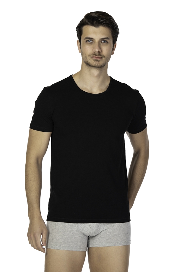 DS Damat DS0400 Comfort Bisiklet Yaka T-shirt Atlet Siyah - 1