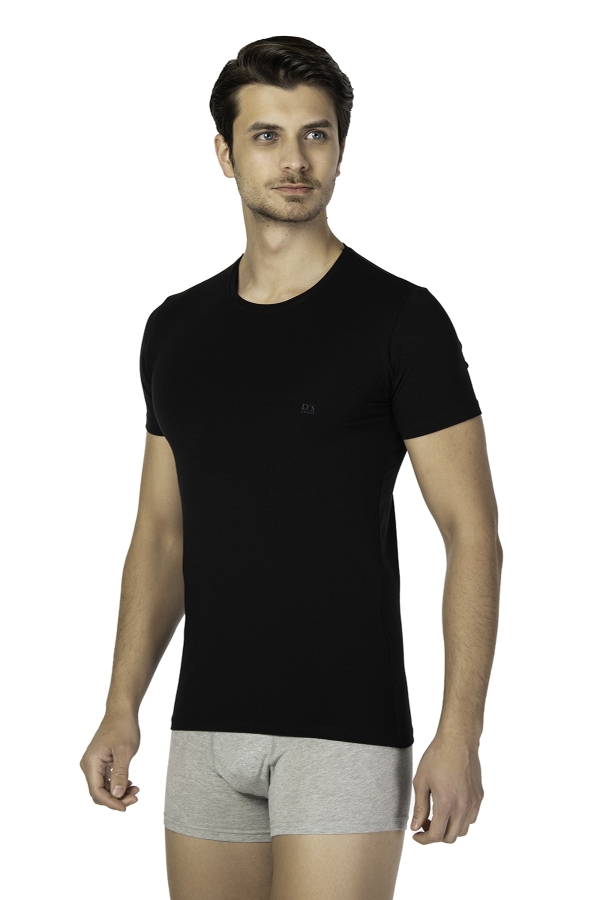 DS Damat DS0400 Comfort Bisiklet Yaka T-shirt Atlet Siyah - 2