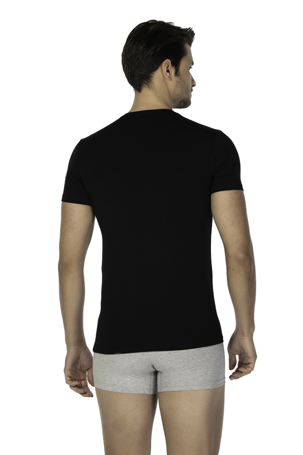 DS Damat DS0400 Comfort Bisiklet Yaka T-shirt Atlet Siyah - 3
