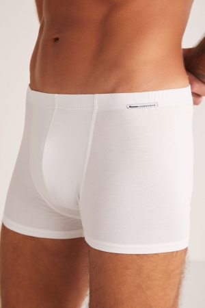 Kom Davide Pamuklu Basic Erkek Boxer Beyaz - 3