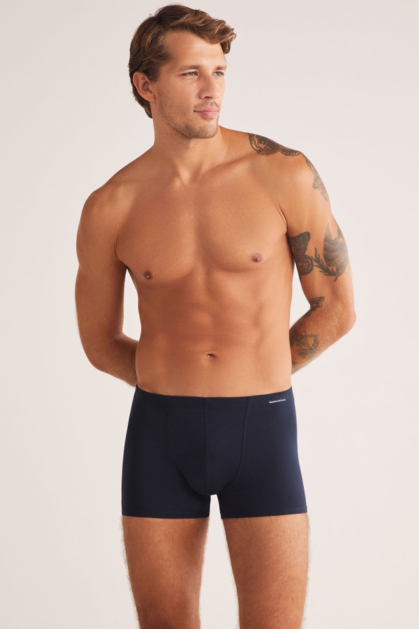 Kom Davide Pamuklu Basic Erkek Boxer Lacivert - 1