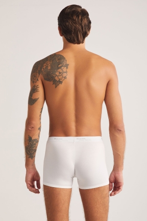 Kom Tight Pamuklu Erkek Boxer Beyaz - 2