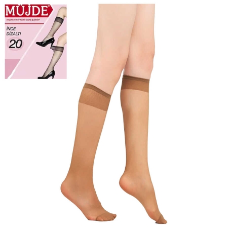 Müjde 20 Denye 3&prime;lü Diz Altı İnce Pantolon Çorap Bronz
