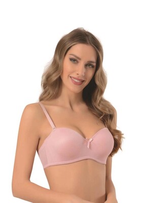Nbb 3413 Strp.Desteksiz  Kaplı Sütyen Pudra - 1