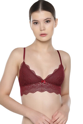Nbb 4601 Dantel  Yarım Büstiyer Bordo