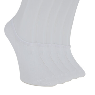 Solonine Premium 5'li Unisex Görünmez Renkli Çorap Beyaz 