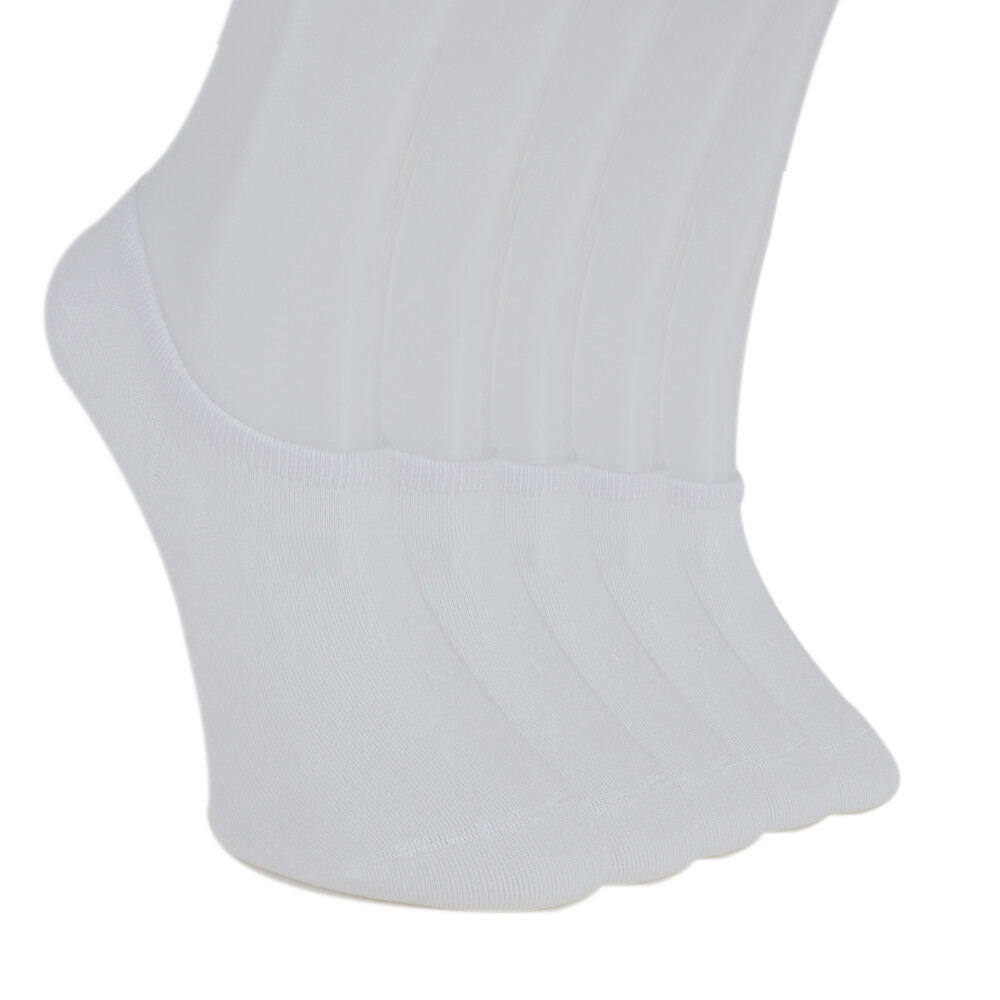 Solonine Premium 5'li Unisex Görünmez Renkli Çorap Beyaz - 1