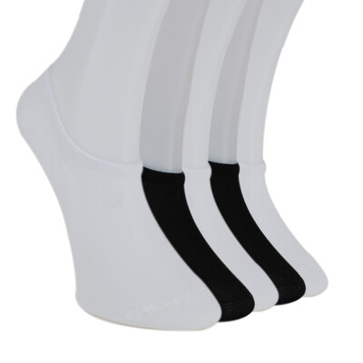 Solonine Premium 5'li Unisex Görünmez Renkli Çorap Siyah-Beyaz 
