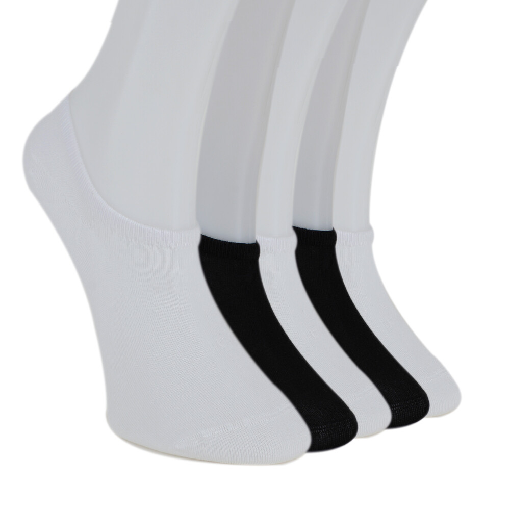 Solonine Premium 5'li Unisex Görünmez Renkli Çorap Siyah-Beyaz - 1